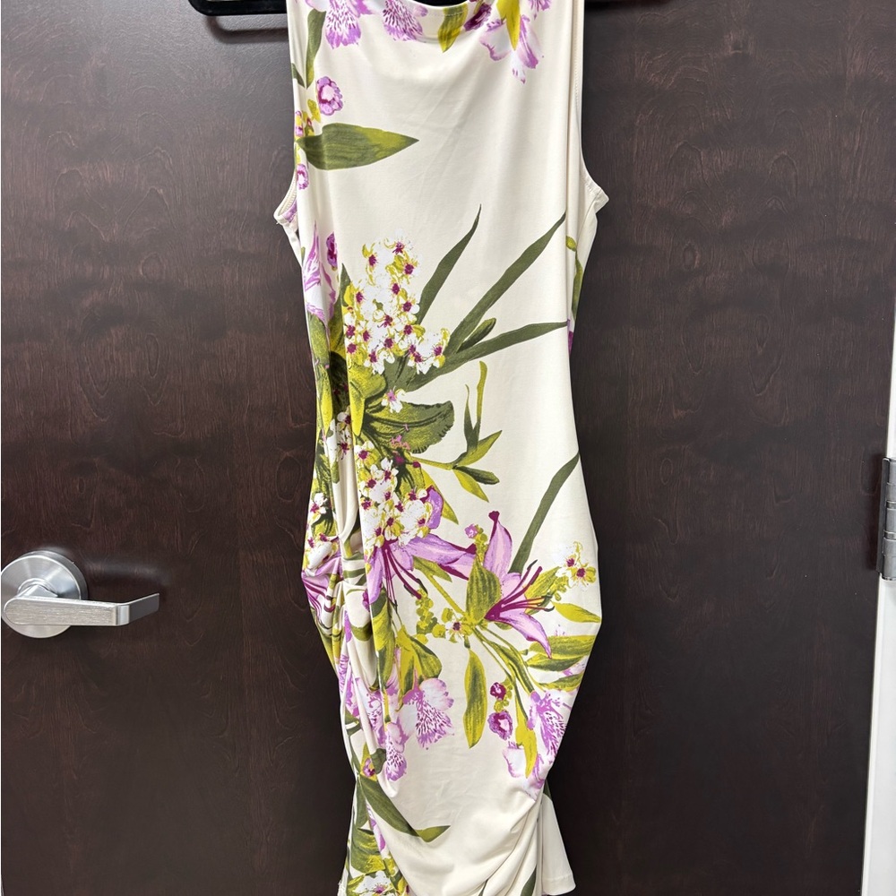 Jennifer Lopez Cream Sleeveless Cowl Neck Maxi Dress - Picture 2 of 5